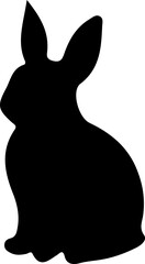 rabbit silhouette isolated on white