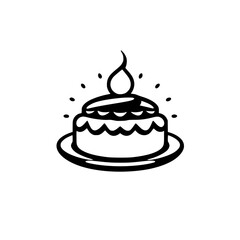 A delightful birthday cake with a single lit candle, symbolizing a joyous celebration. Perfect for festive occasions and sweet tooths.