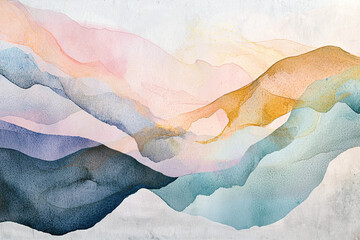 Naklejka premium watercolor inspired abstract background featuring soft pastel colors and flowing shapes, evoking sense of calm and tranquility