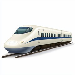 Naklejka premium High-speed bullet train with a streamlined design, isolated on white background