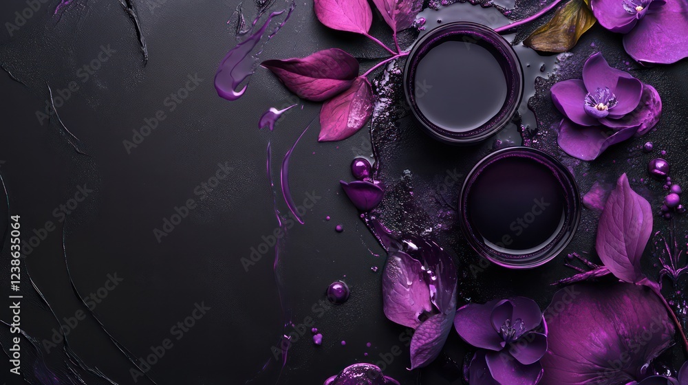 Poster dark matte black textured background with a hint of deep purple undertones
