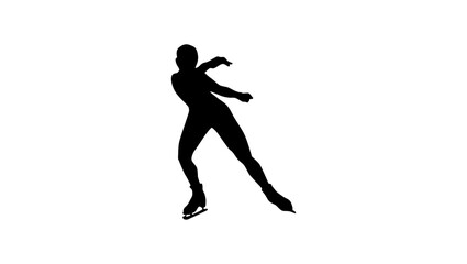 figure skating symbol, black isolated silhouette © OMIA