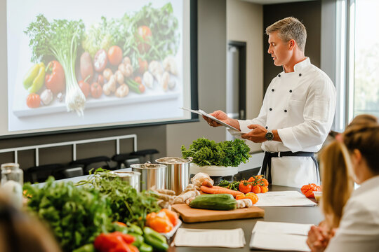 Food safety training session highlights proper handling techniques in a classroom setting with engaged students