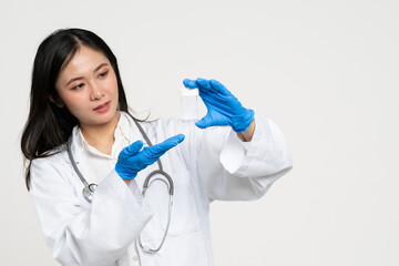 Asian gynecologist with cervical cancer specimen collection kit