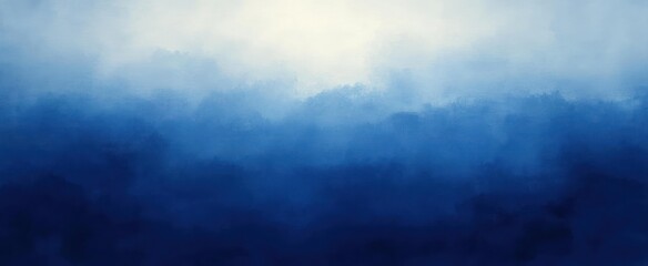 Obraz premium Serene Deep Blue Abstract Background with Grunge Texture and Hazy White Border