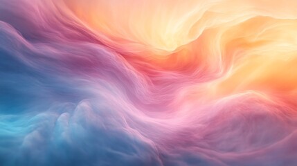 Obraz premium Soft pastel swirls gently blend warm sunlight hues. AI Generated