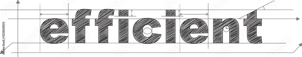 Poster efficient black draft text banner on transparent background
