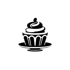 A delectable cupcake, exquisitely frosted and presented on a pedestal. This image is perfect for bakeries, cafes, and dessert-themed projects.