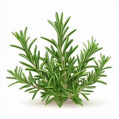 Fototapeta premium Fresh rosemary sprigs with a burst of herbal essence, isolated on white background