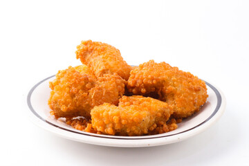 Crispy Fried Chicken Nuggets on a Plate