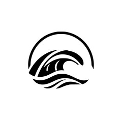 Ocean Wave Abstract Design: A Stylish Symbol of Nature's Power. Perfect for logos, prints, and more. Evocative of the sea, beach, and summer vibes.