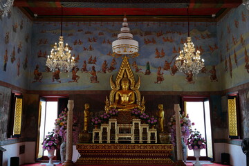Inside the church, Suwannadararam Temple, Ayutthaya Province, Thailand, photographed on March 29, 2024.