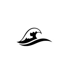 Ocean Wave Abstract Minimalist Design:  A Simple, Elegant Vector Illustration of a Black Wave on White Background. Perfect for logos, branding and more.