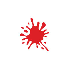 red watercolor brush splash splatter on white background