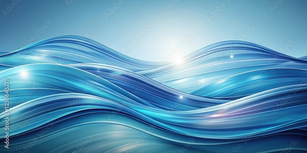 Aufkleber abstract blue wave background serene, flowing lines create a calming, dynamic visual