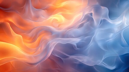 Obraz premium Abstract swirling fire and ice image glowing vibrant orange blue hues. AI Generated