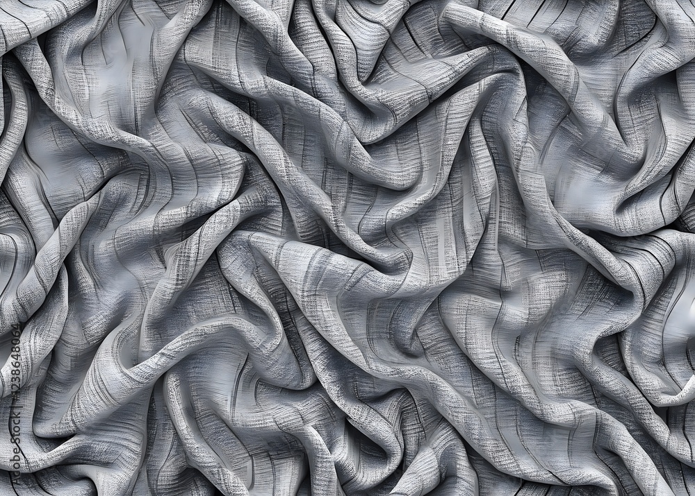 Poster elegant textured gray fabric waves softly flowing creasing surface patterns