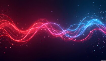Fototapeta premium Abstract Glowing Waves of Red and Blue Energy