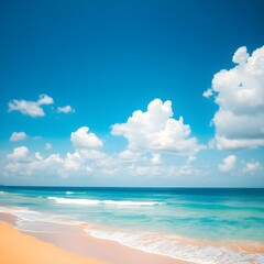 Obraz premium Armonía de hermosa playa y cielo.