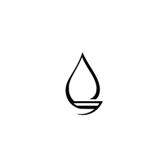 Abstract Water Drop Logo Design: Minimalist Line Art Icon, Perfect for Branding and Corporate Identity