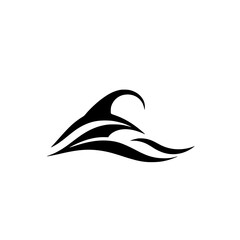 Abstract Ocean Wave: Vector Graphic Design, Minimalist Black and White Illustration, Perfect for Logo or Symbol