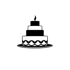 A delectable four-layered cake, adorned with a single candle, sits majestically on a plate, promising a delightful celebratory treat.