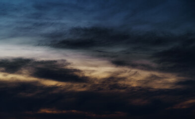 beautiful and dramatic sunset sky with clouds as abstract background