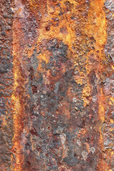 Rusty and worn surface of the iron plate