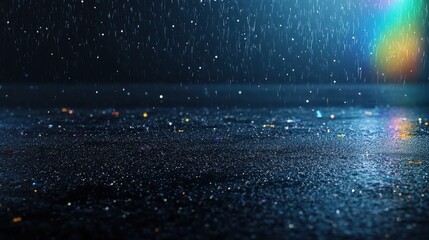 Rain storm pouring down on a dark textured surface creating a moody and dramatic atmosphere