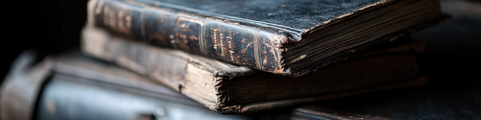 Stack of Three Antiquarian Books