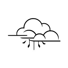 Cloud and Sky Line Art: Minimalist Nature Illustration, Simple Weather Symbol, Graphic Design Icon