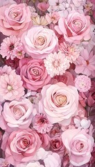 Obraz premium Wallpaper of Pink Flowers