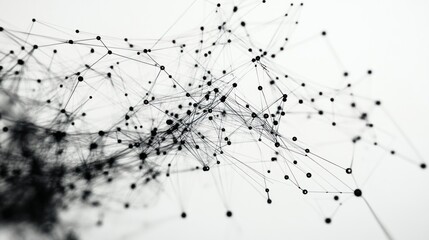 Abstract Black Network Nodes And Lines