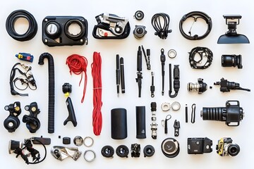 Obraz premium Scuba Diving Equipment Isolated on White Background.