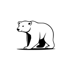 Majestic Polar Bear: Arctic Animal Icon, Vector Illustration, Nature Wildlife Graphic Design