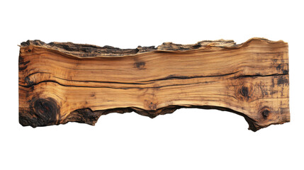 Live edge wooden slab showing natural grain and texture on transparent background