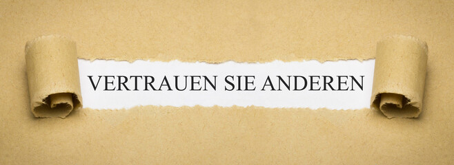 Vertrauen Sie anderen