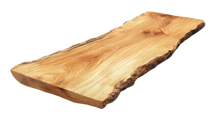 Live edge slab of wood showing natural beauty on transparent background