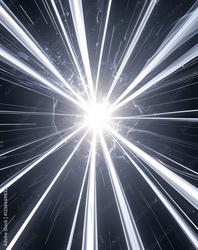 Poster white sharp plasma arcs cutting through the air with force abstract background