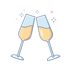champagne glass icon, champagne glass vector illustration-simple illustration of champagne glass, perfect for champagne glass logos and icons