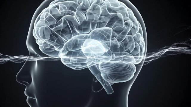 Human Brain Waves Energy Abstract Animation Video