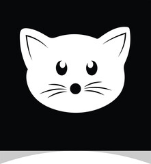 White and black cats had vector silhouette images