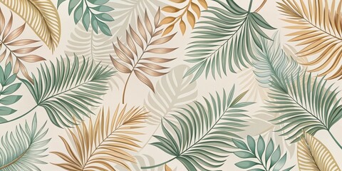 Elegant Tropical Leaf Pattern Design for Home Decor