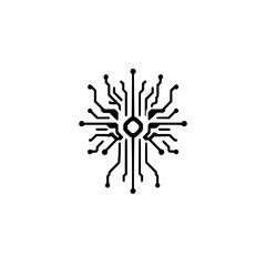 Obraz premium Abstract Circuit Board Network: Digital Technology Connection, Modern Innovation Design. Geometric Lines Pattern, Simple Vector Illustration, Clean Graphic