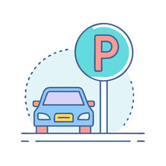 parking icon, parking vector illustration-simple illustration of parking, perfect for parking logos and icons