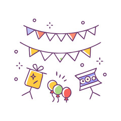 party banner icon, party banner vector illustration-simple illustration of party banner, perfect for party banner logos and icons