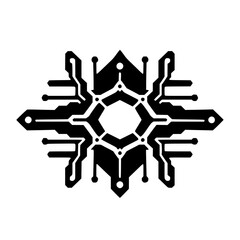 Abstract Geometric Tech Design: A Cyberpunk-Inspired Digital Art Pattern