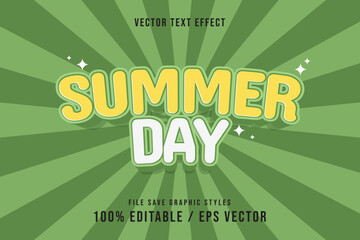 Premium Summer Day text effects can be edited again, suitable poster, template white background.