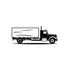 Black and White Silhouette of a Big Rig Truck, Perfect for Transportation and Logistics Designs