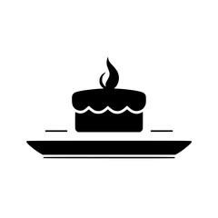 A single lit candle on a cake, a symbol of celebration and joy. Perfect for birthday, anniversary, or any special occasion.